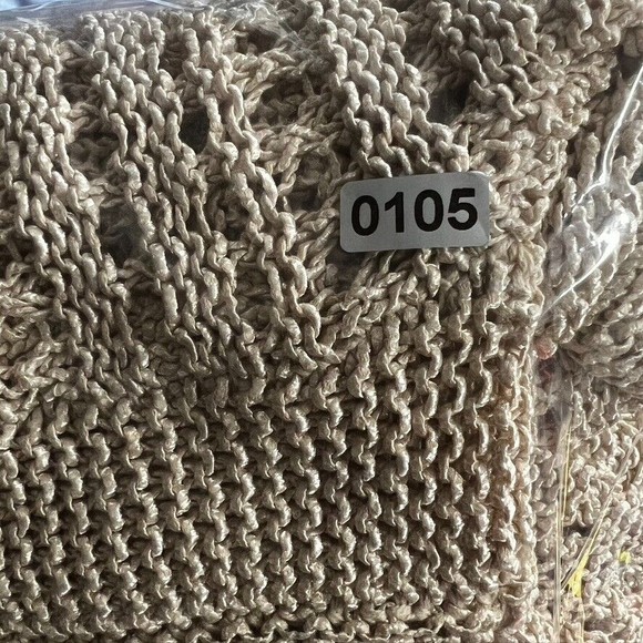 Loft Crochet Knit Tan Cardigan Sweater Open Front Tunic Length Women’s Size: M - Picture 10 of 10